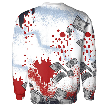 White-Navy-6s-Sweatshirt-Match-Cash-Money-3D-Splash-Paint