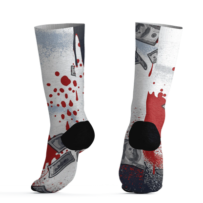 White-Navy-6s-Socks-Match-Cash-Money-3D-Splash-Paint