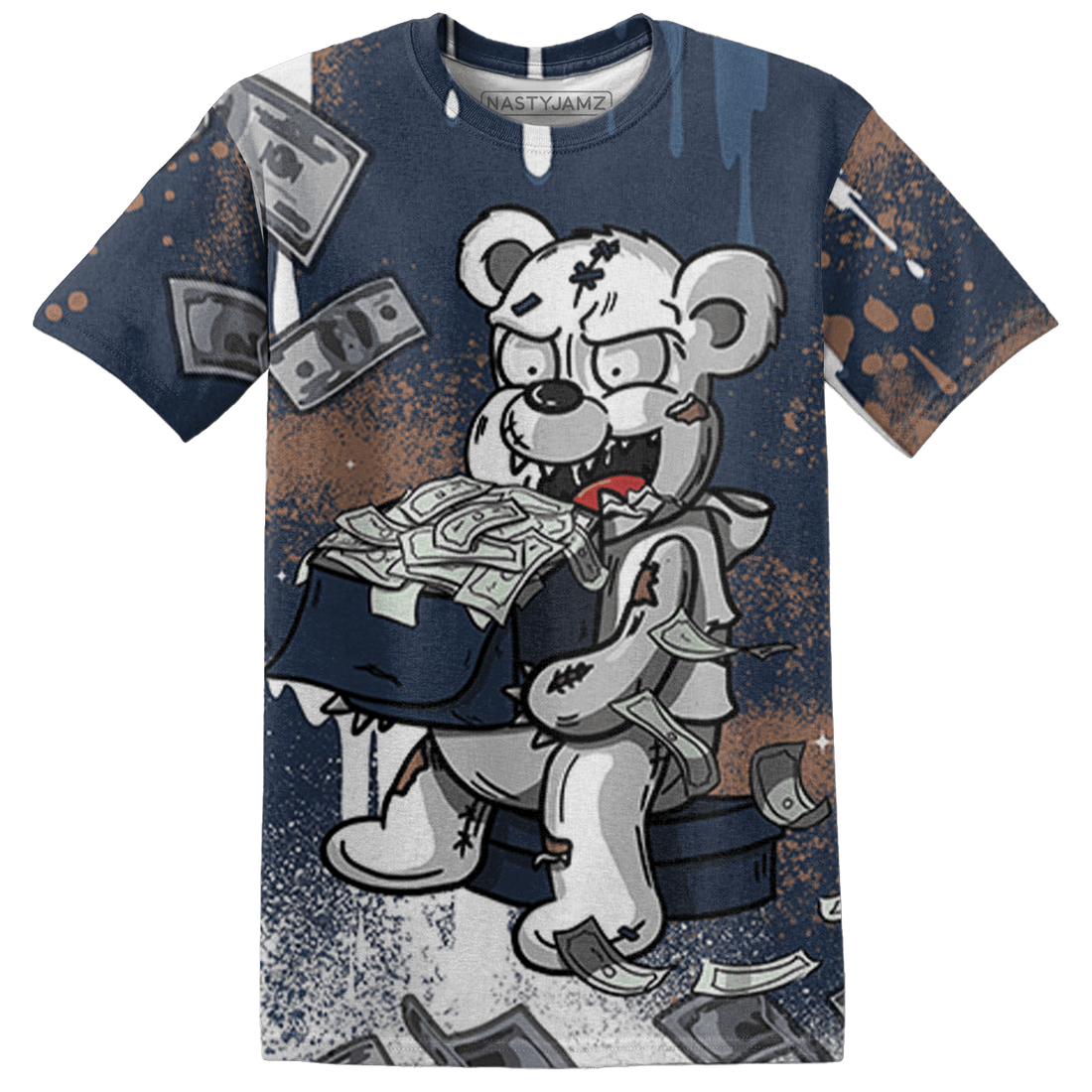 AM 1 86 Jackie RBS T Shirt Match Cash Money 3D All-Over Print Splash Paint - NastyJamz