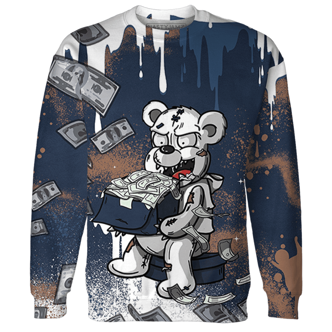 AM 1 86 Jackie RBS Sweatshirt Match Cash Money 3D All-Over Print Splash Paint - NastyJamz