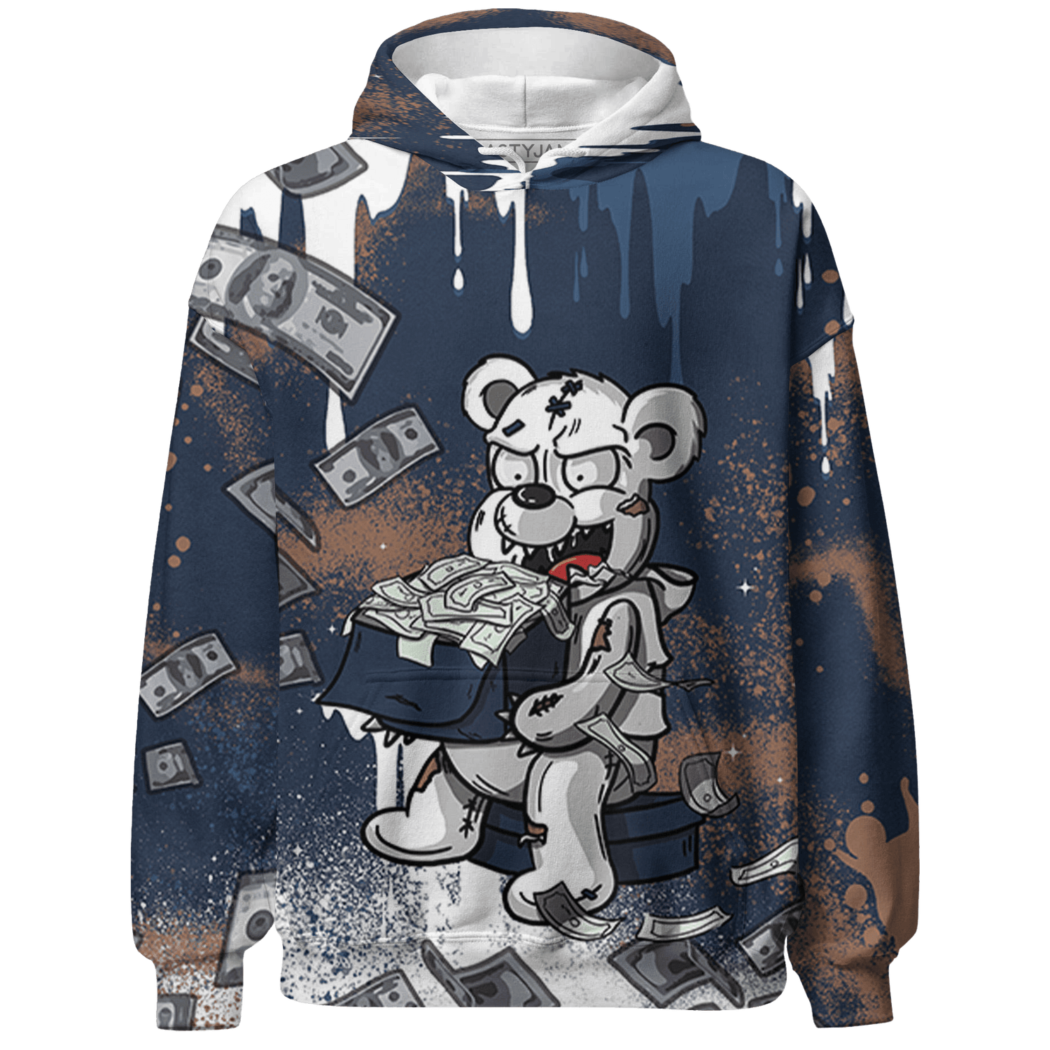 AM 1 86 Jackie RBS Hoodie Match Cash Money 3D All-Over Print Splash Paint - NastyJamz