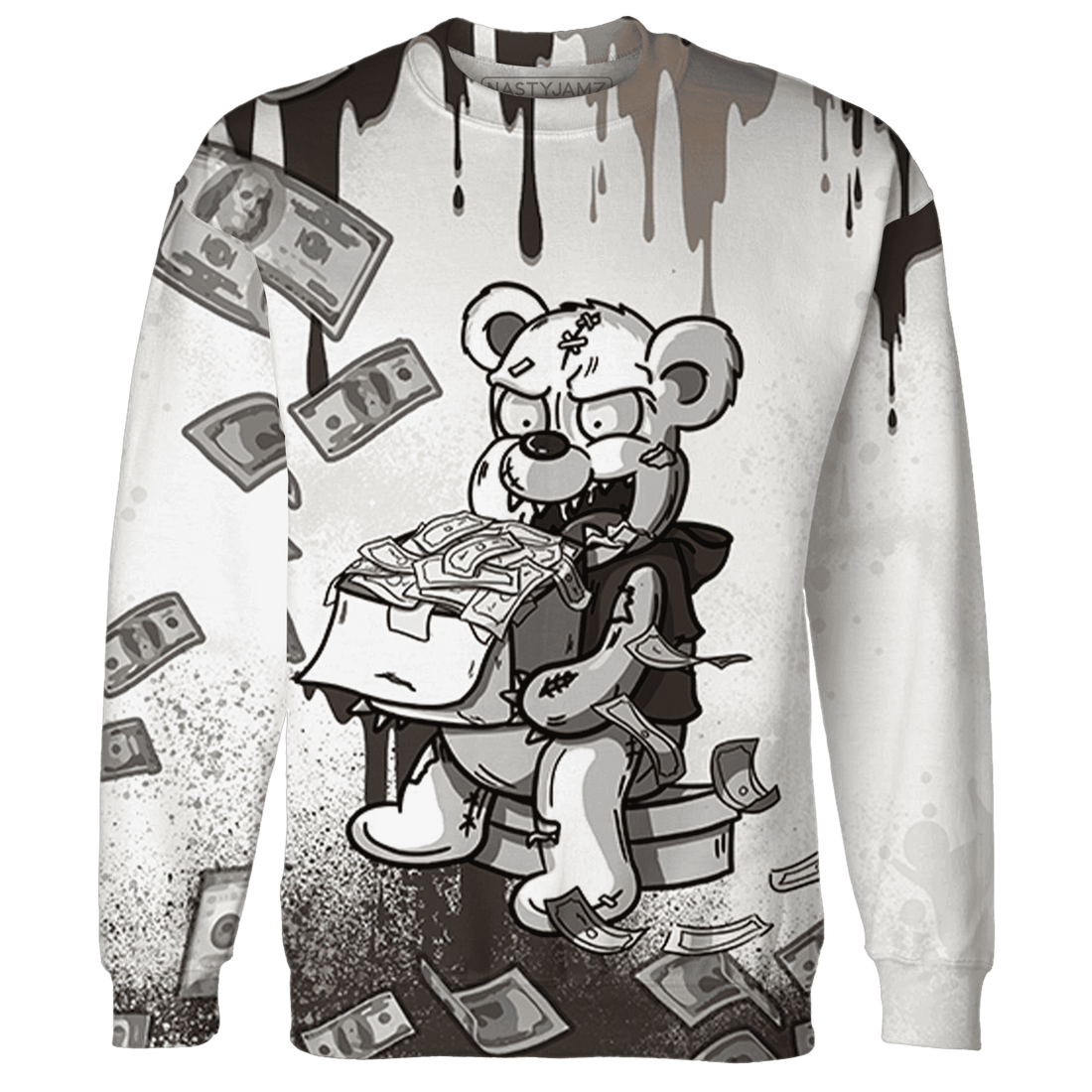 Dunk Low Baroque Brown Sweatshirt Match Cash Money 3D All-Over Print Splash Paint - NastyJamz