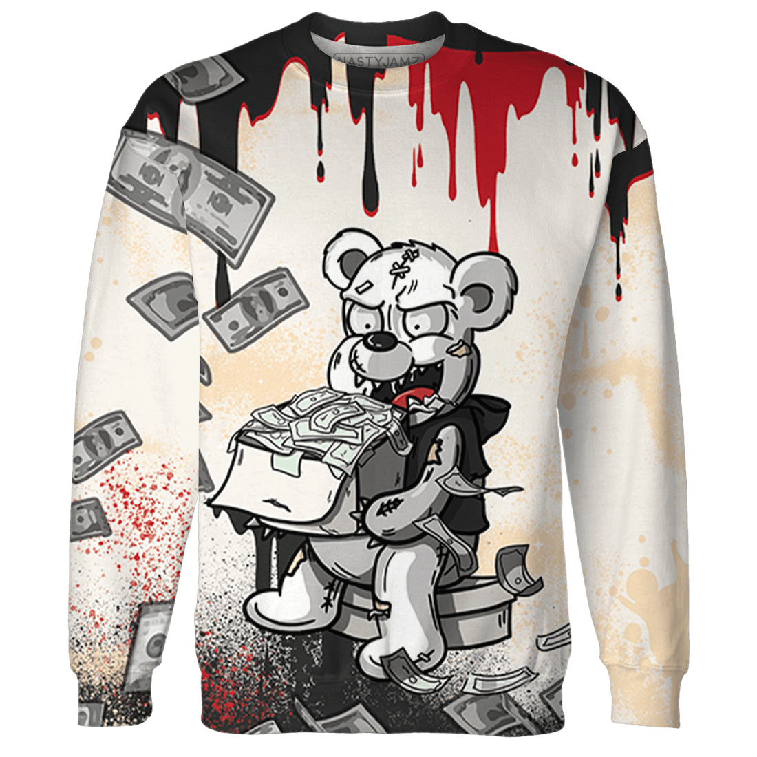 Jumman Jack University Red Sweatshirt Match Cash Money 3D All-Over Print Splash Paint - NastyJamz