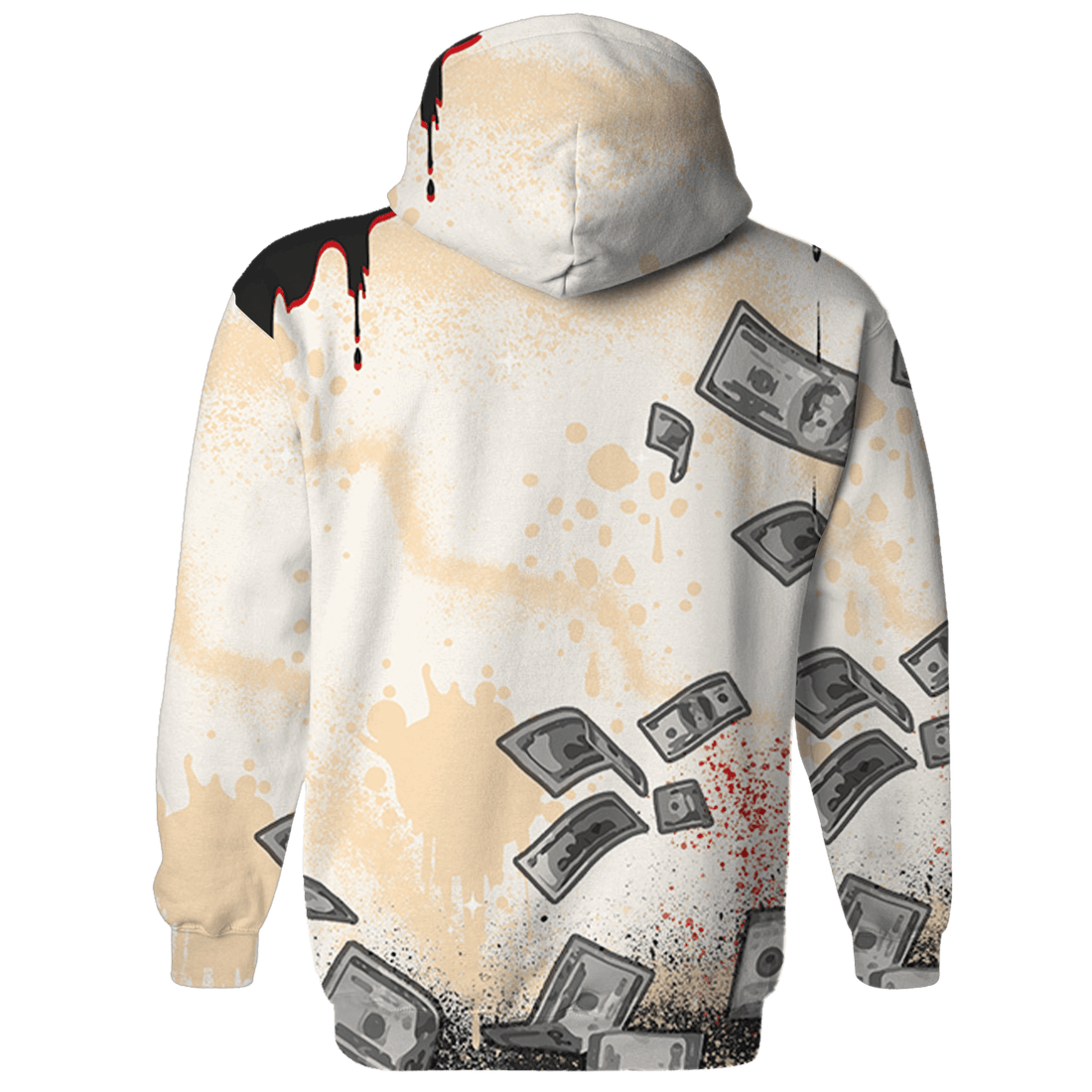 Jumman Jack University Red Hoodie Match Cash Money 3D All-Over Print Splash Paint - NastyJamz