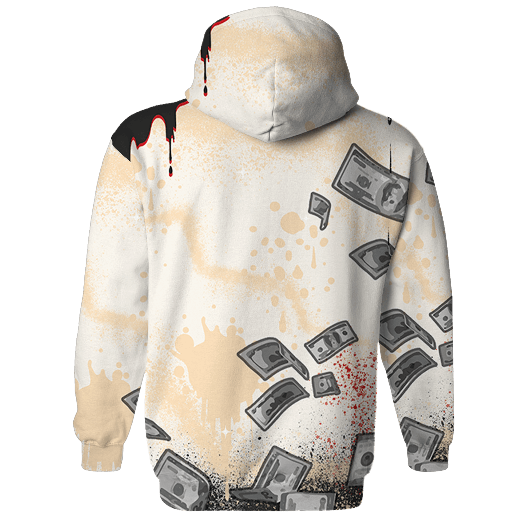 Jumman Jack University Red Hoodie Match Cash Money 3D All-Over Print Splash Paint - NastyJamz