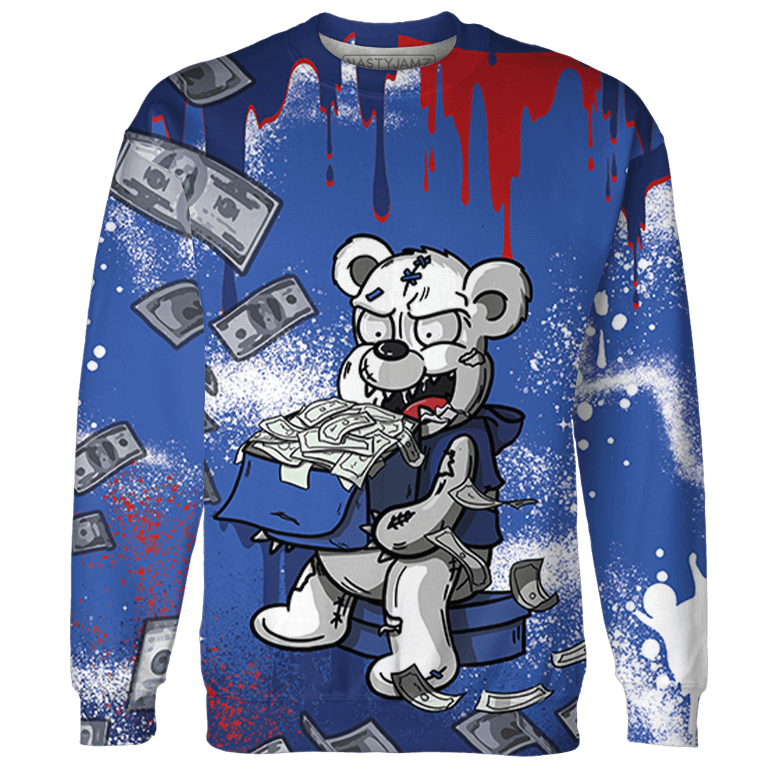 KB 4 Protro Philly Sweatshirt Match Cash Money 3D All-Over Print Splash Paint - NastyJamz