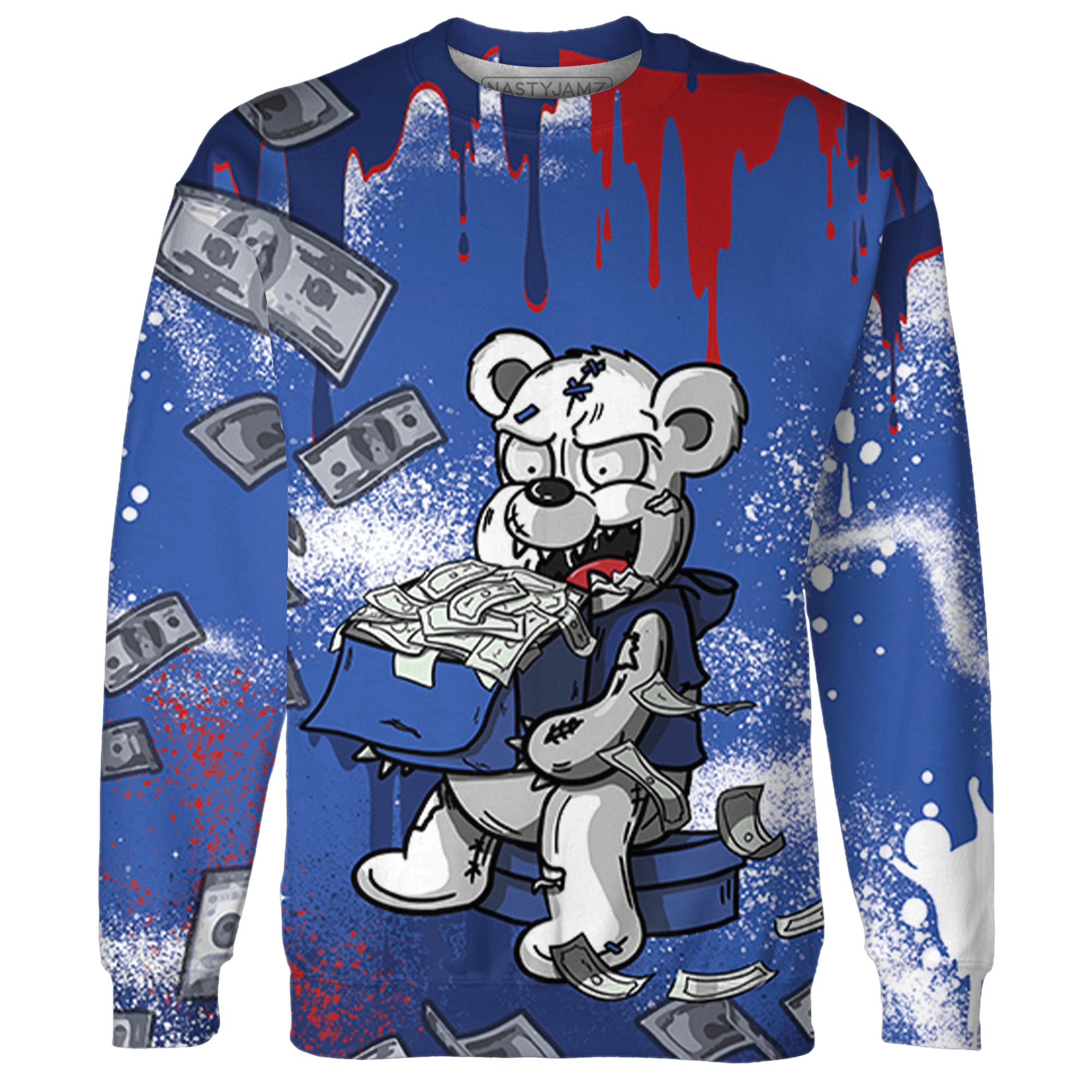 KB 4 Protro Philly Sweatshirt Match Cash Money 3D All-Over Print Splash Paint - NastyJamz