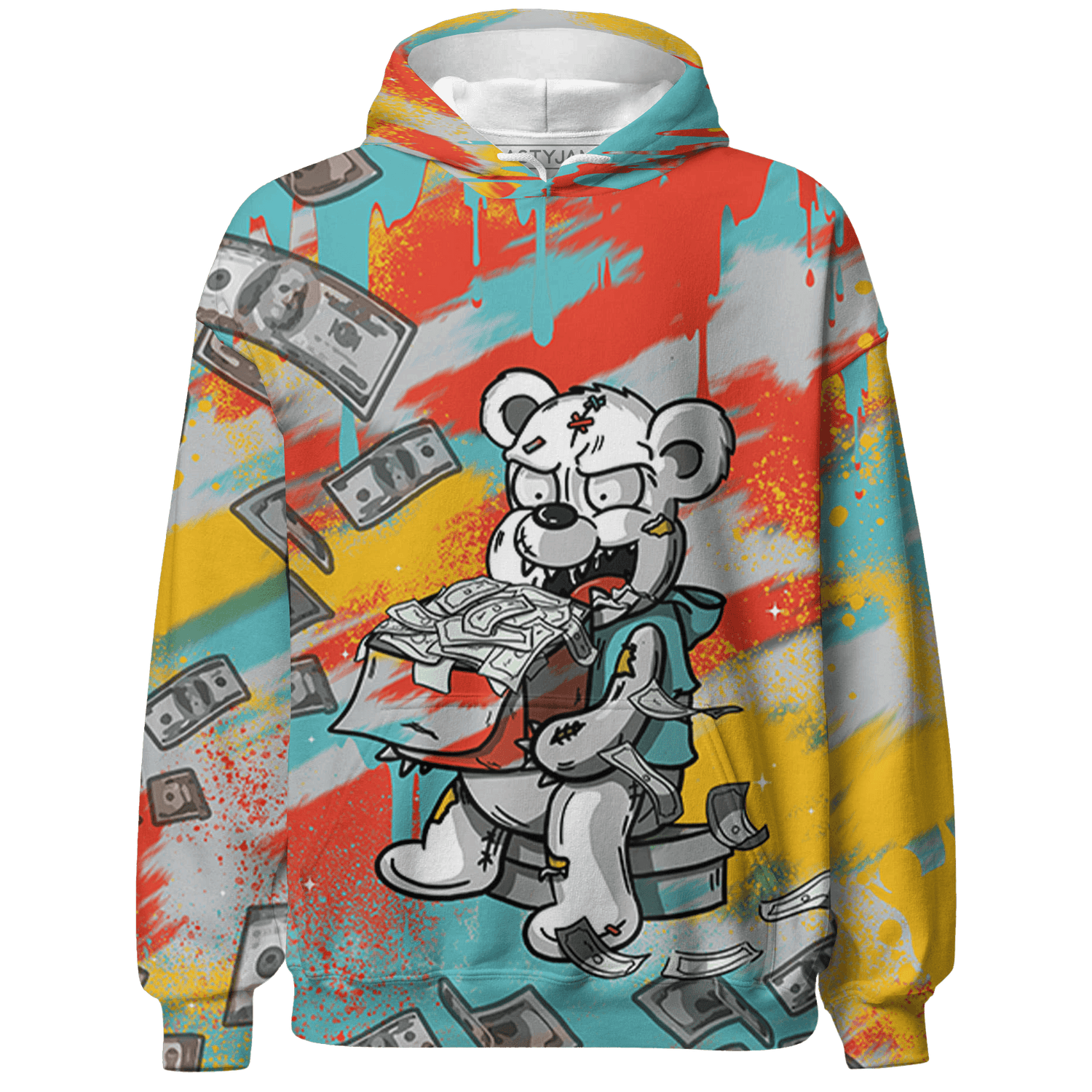 KB 8 Protro Venice Beach Hoodie Match Cash Money 3D All-Over Print Splash Paint - NastyJamz