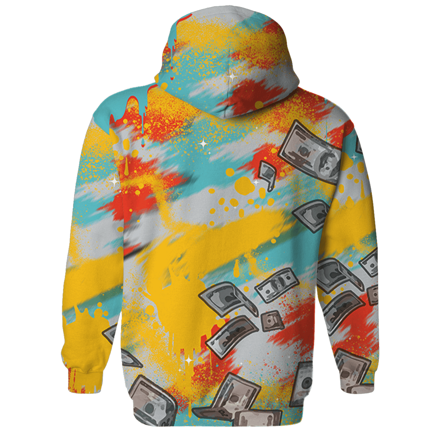 KB 8 Protro Venice Beach Hoodie Match Cash Money 3D All-Over Print Splash Paint - NastyJamz