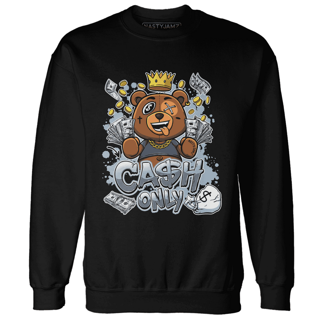Mid Diffused Blue Grey 1s Sweatshirt Match Cash Only BER - NastyJamz