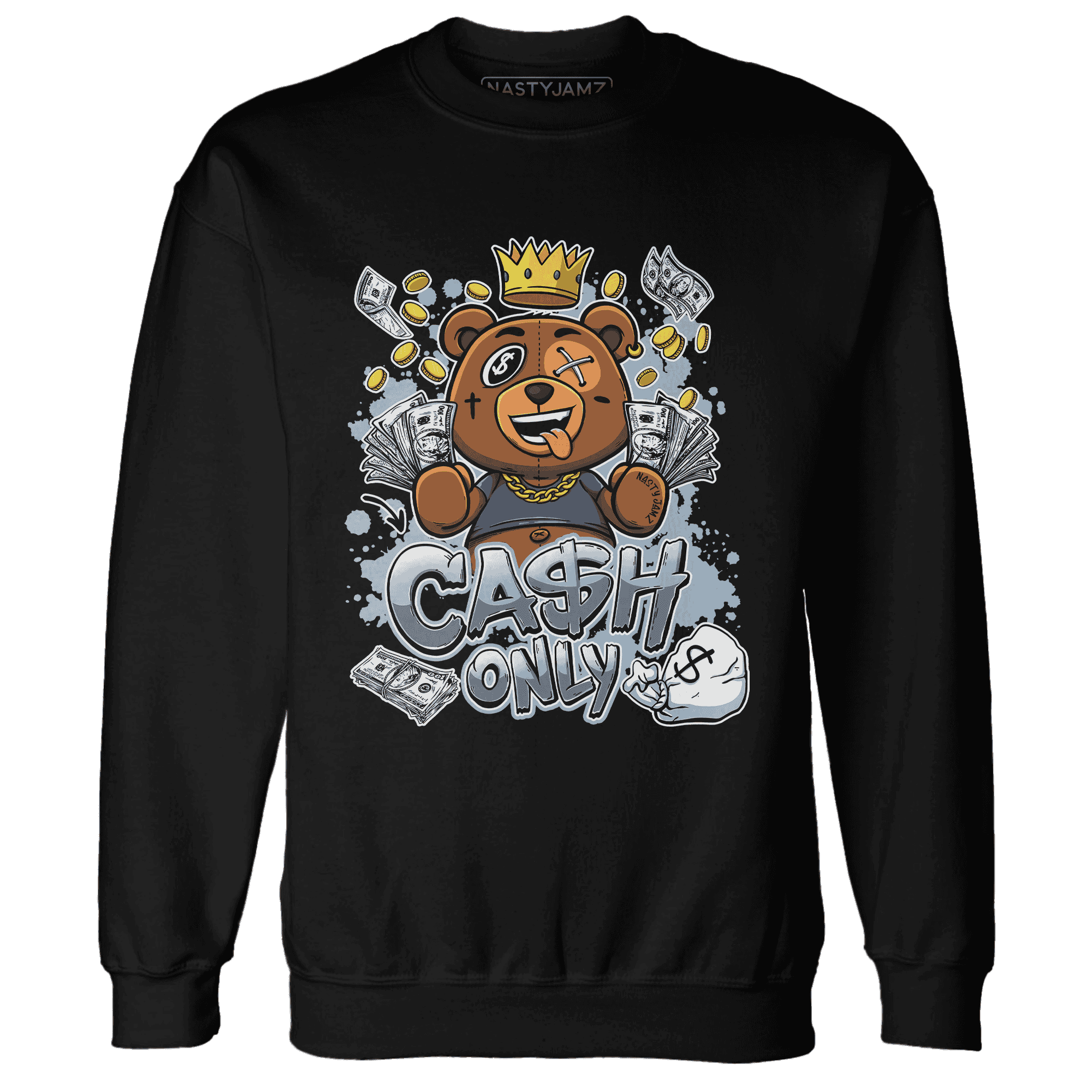 Mid Diffused Blue Grey 1s Sweatshirt Match Cash Only BER - NastyJamz