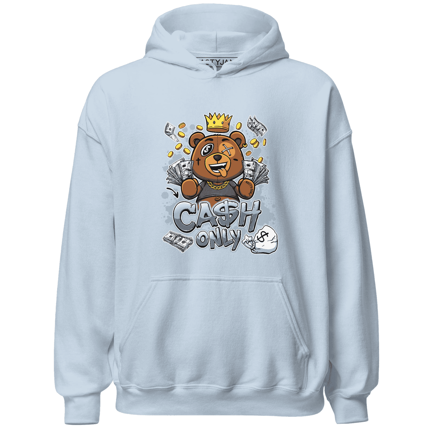 Mid Diffused Blue Grey 1s Hoodie Match Cash Only BER - NastyJamz