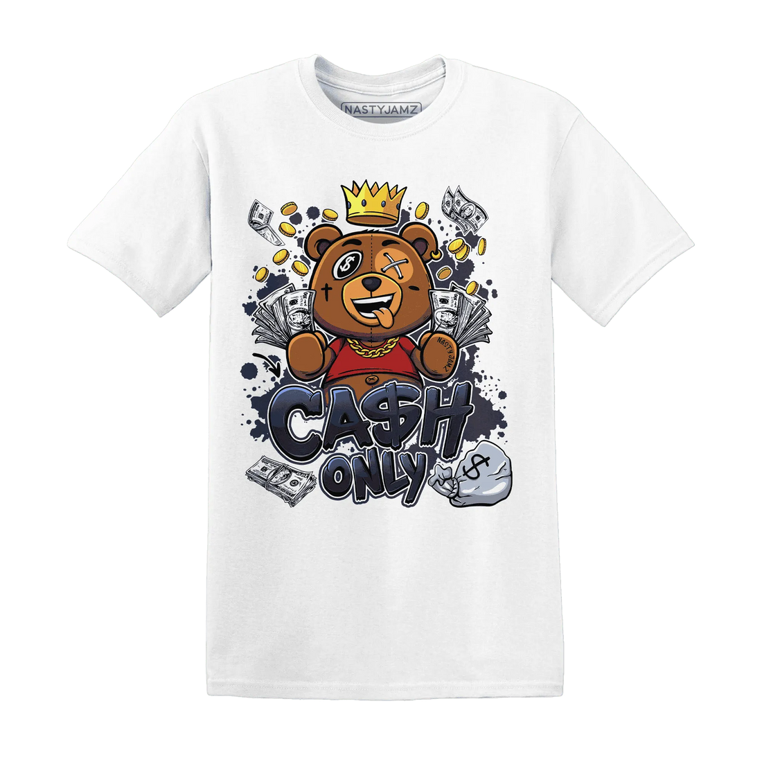 White-Navy-6s-T-Shirt-Match-Cash-Only-BER