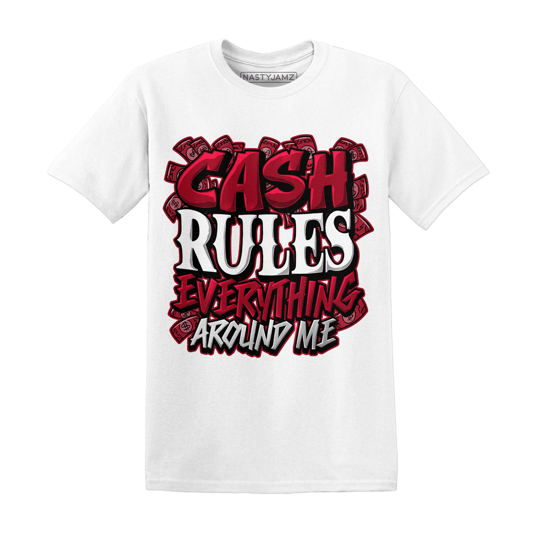 Retro Red Taxi 12s T Shirt Match Cash Rule E A M - NastyJamz