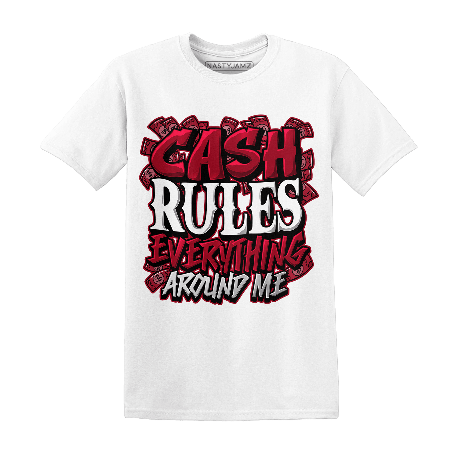 Retro Red Taxi 12s T Shirt Match Cash Rule E A M - NastyJamz
