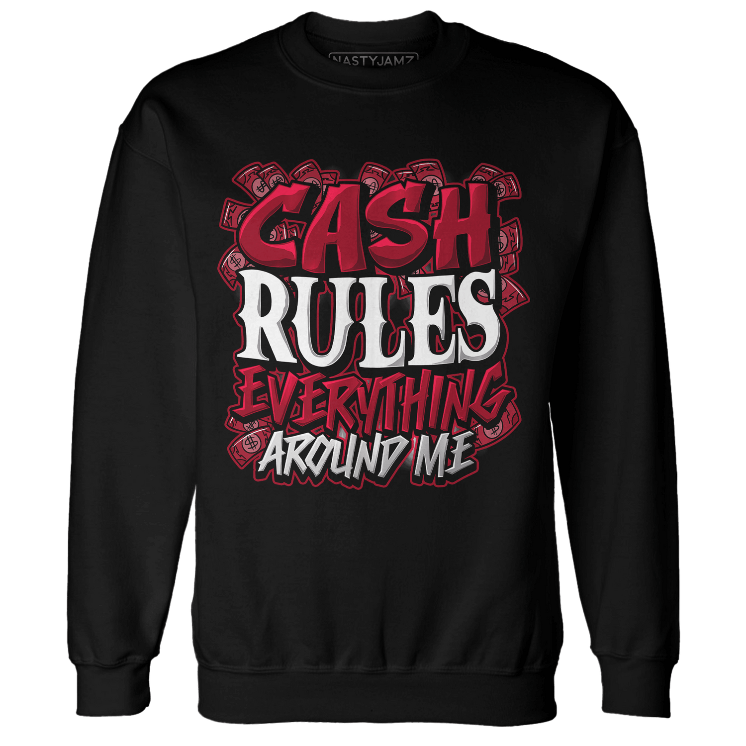 Retro Red Taxi 12s Sweatshirt Match Cash Rule E A M - NastyJamz