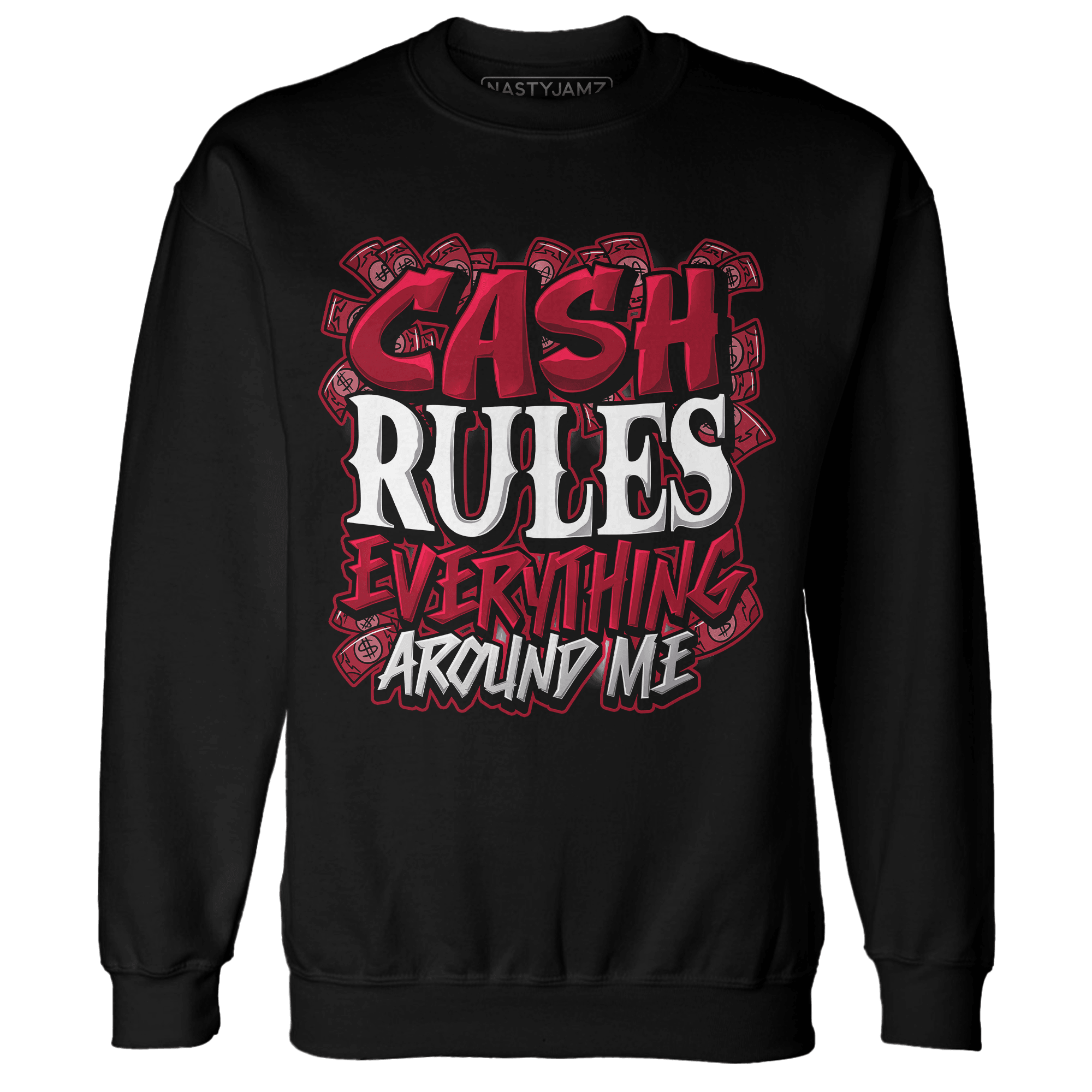 Retro Red Taxi 12s Sweatshirt Match Cash Rule E A M - NastyJamz