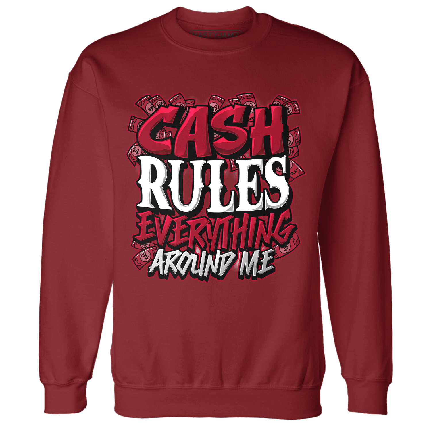 Retro Red Taxi 12s Sweatshirt Match Cash Rule E A M - NastyJamz