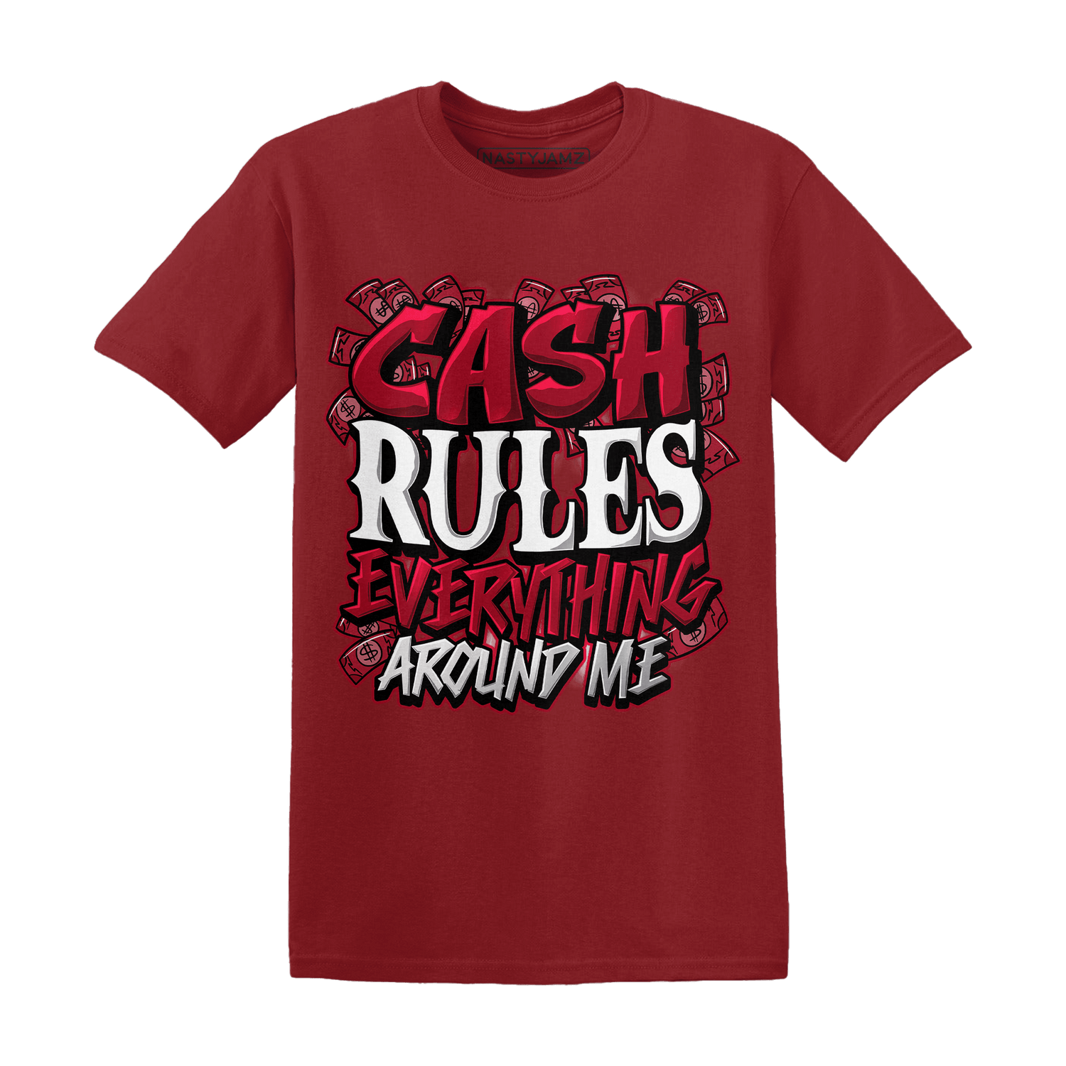 Retro Red Taxi 12s T Shirt Match Cash Rule E A M - NastyJamz