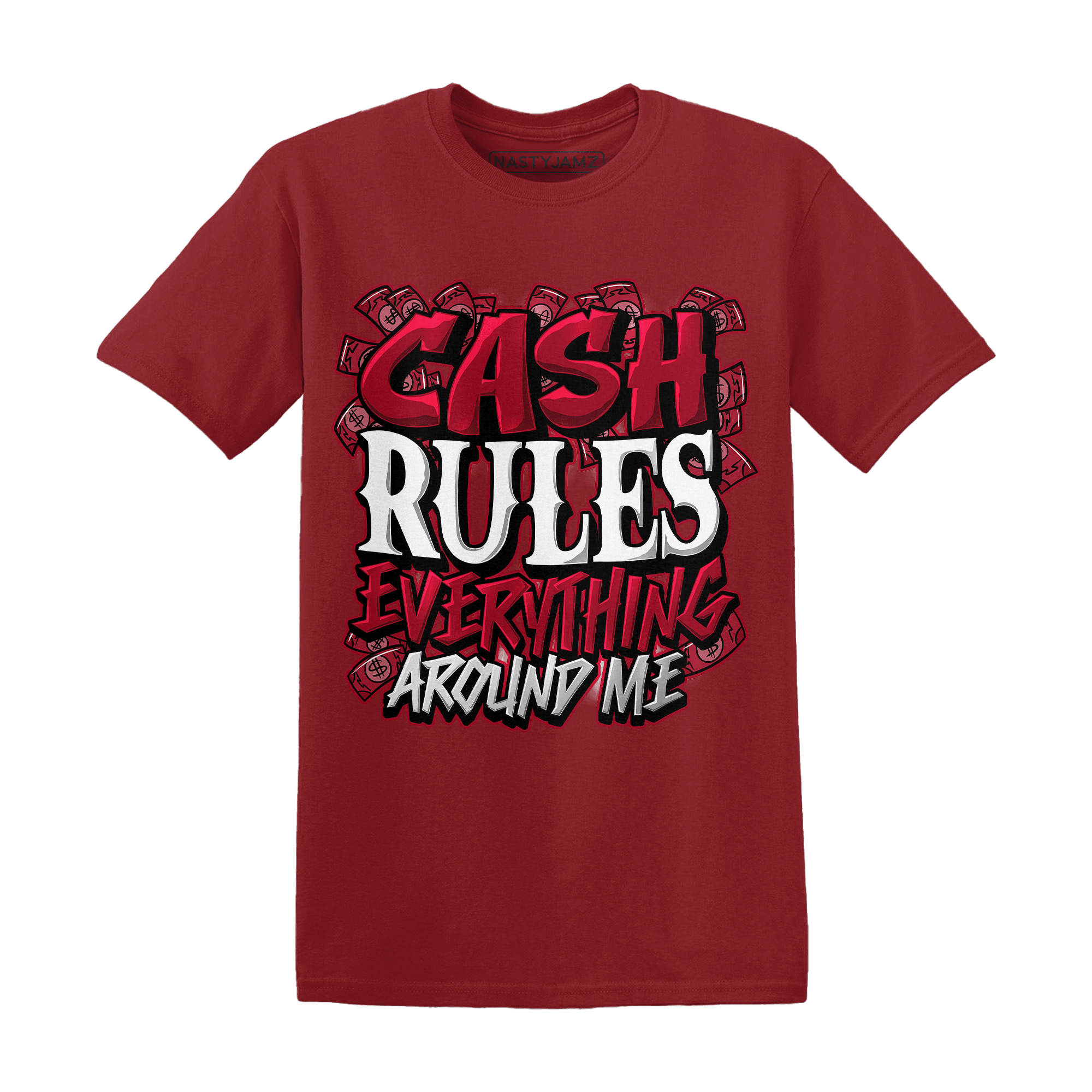 Retro Red Taxi 12s T Shirt Match Cash Rule E A M - NastyJamz