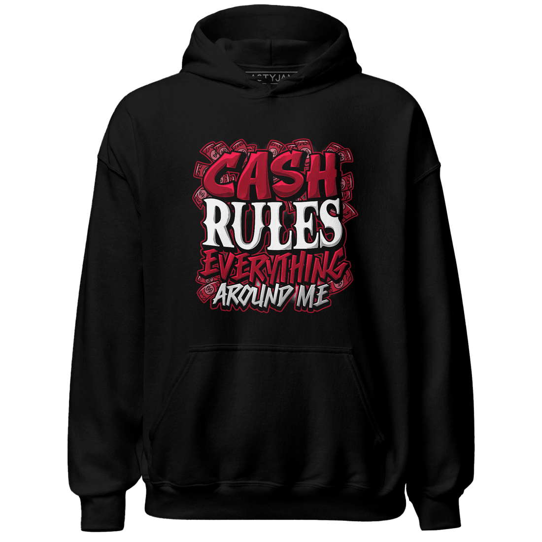 Retro Red Taxi 12s Hoodie Match Cash Rule E A M - NastyJamz