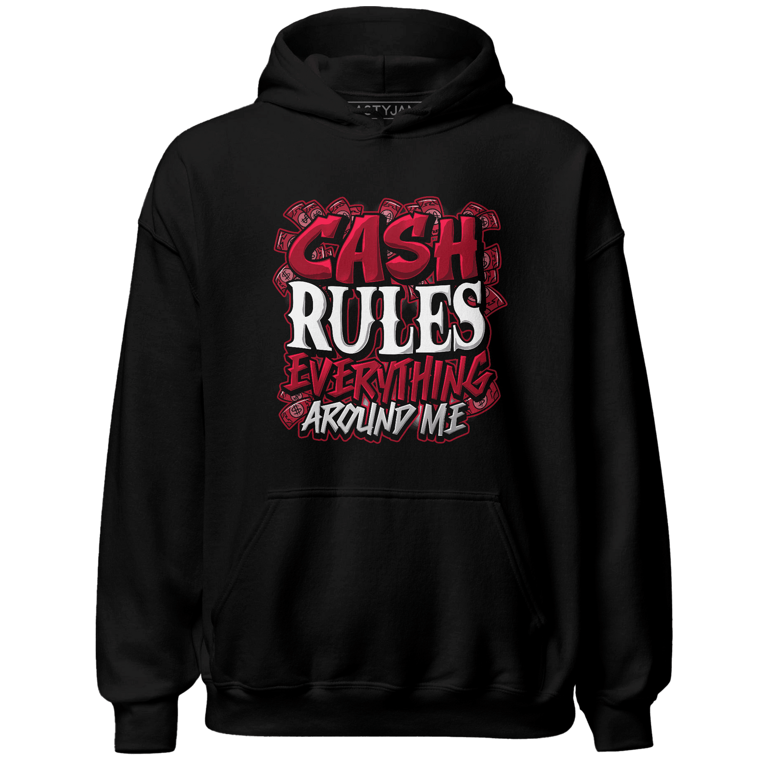 Retro Red Taxi 12s Hoodie Match Cash Rule E A M - NastyJamz