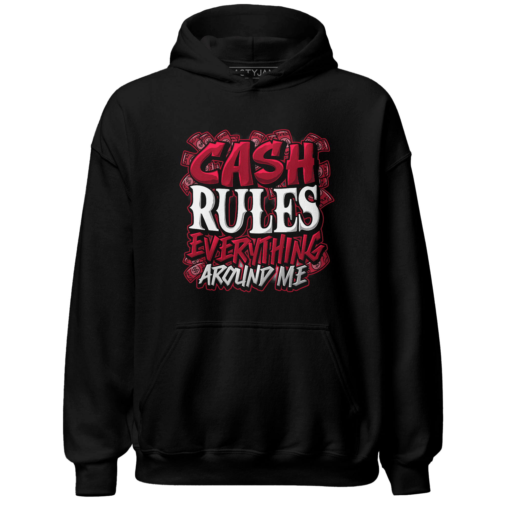 Retro Red Taxi 12s Hoodie Match Cash Rule E A M - NastyJamz