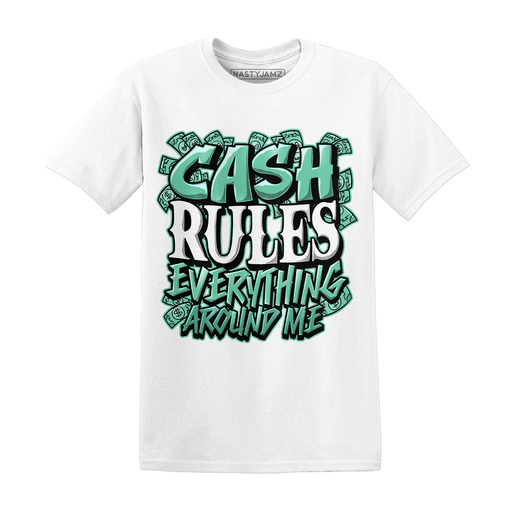 High OG Green Glow 1s T Shirt Match Cash Rule E A M - NastyJamz
