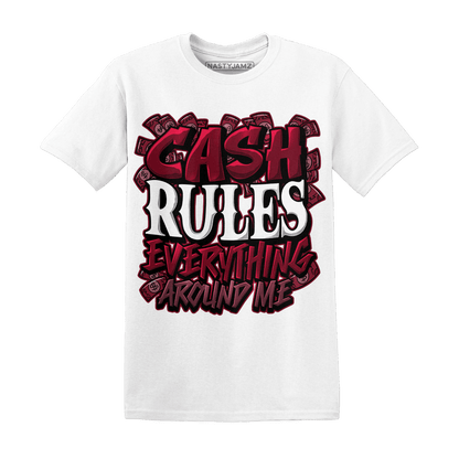 High White Team Red 1s T Shirt Cash Rule E A M - NastyJamz