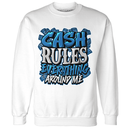 Industrial Blue 4s Sweatshirt Match Cash Rule E A M - NastyJamz