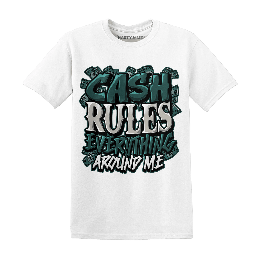 Oxidized Green 4s T Shirt Match Cash Rule E A M - NastyJamz