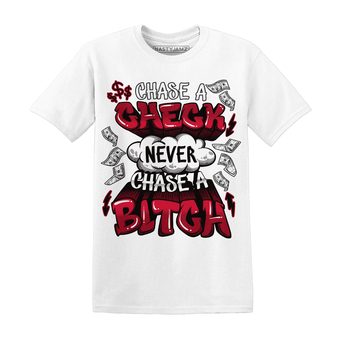 Retro-Red-Taxi-12s-T-Shirt-Match-Chase-A-Check