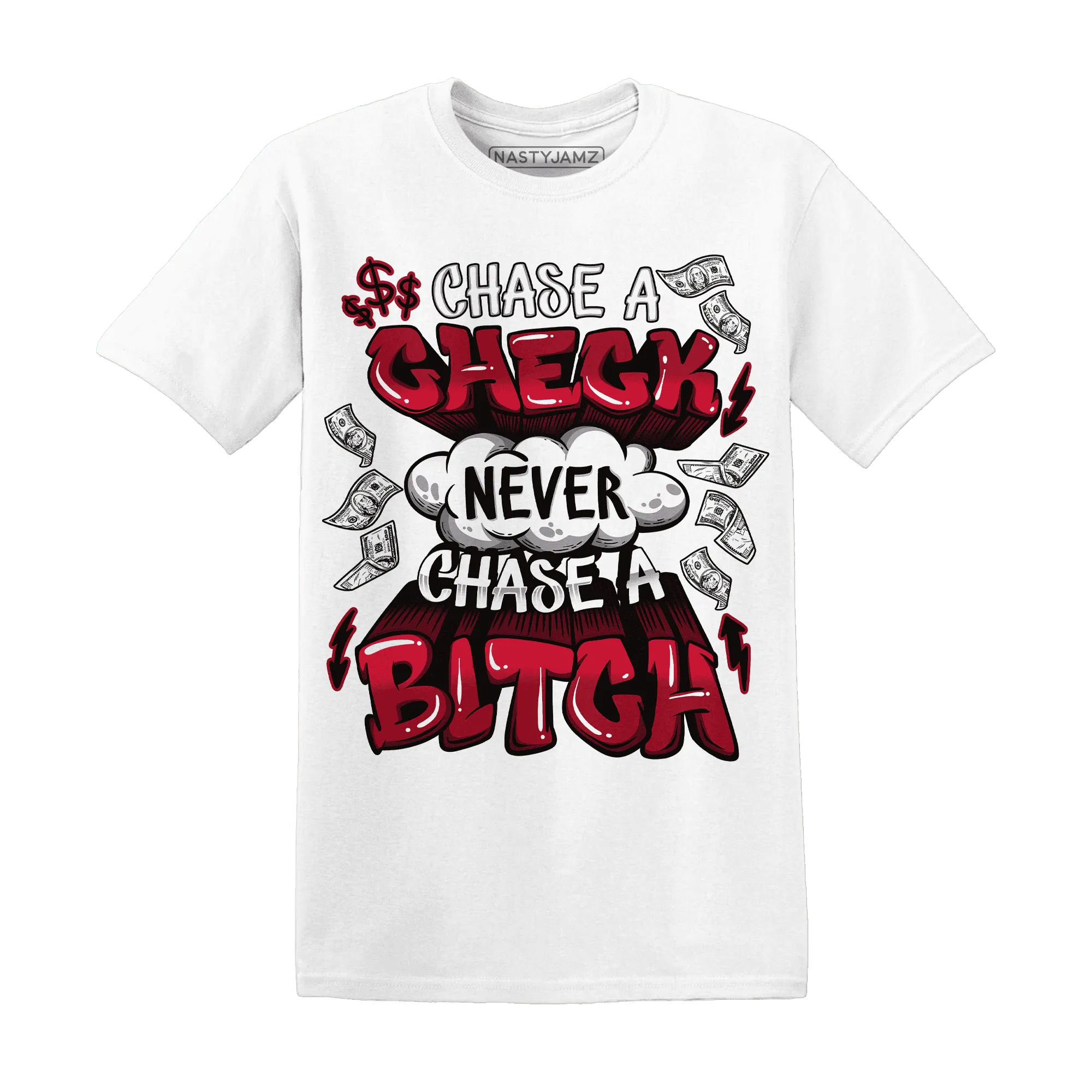 Retro-Red-Taxi-12s-T-Shirt-Match-Chase-A-Check