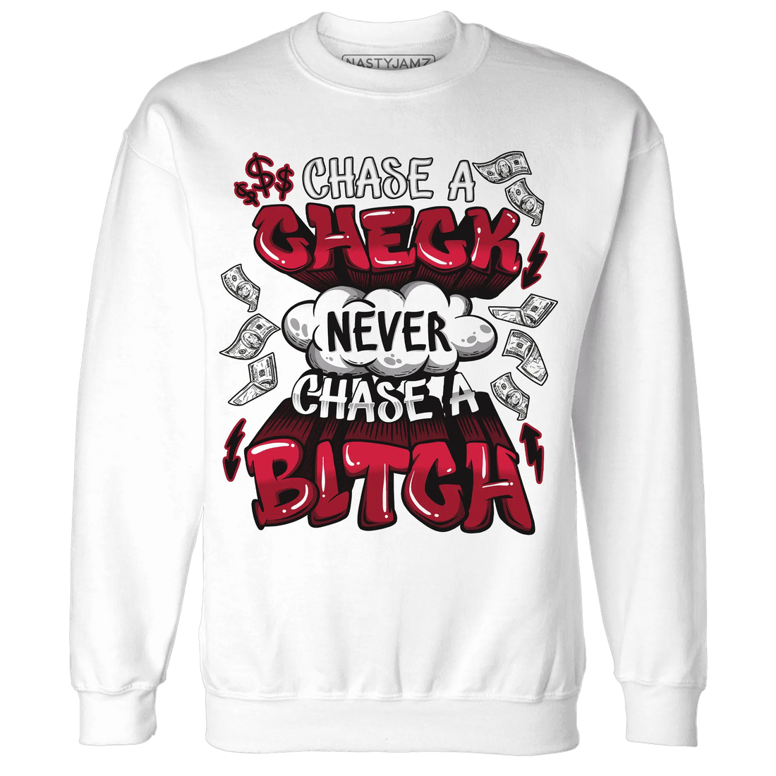 Retro-Red-Taxi-12s-Sweatshirt-Match-Chase-A-Check