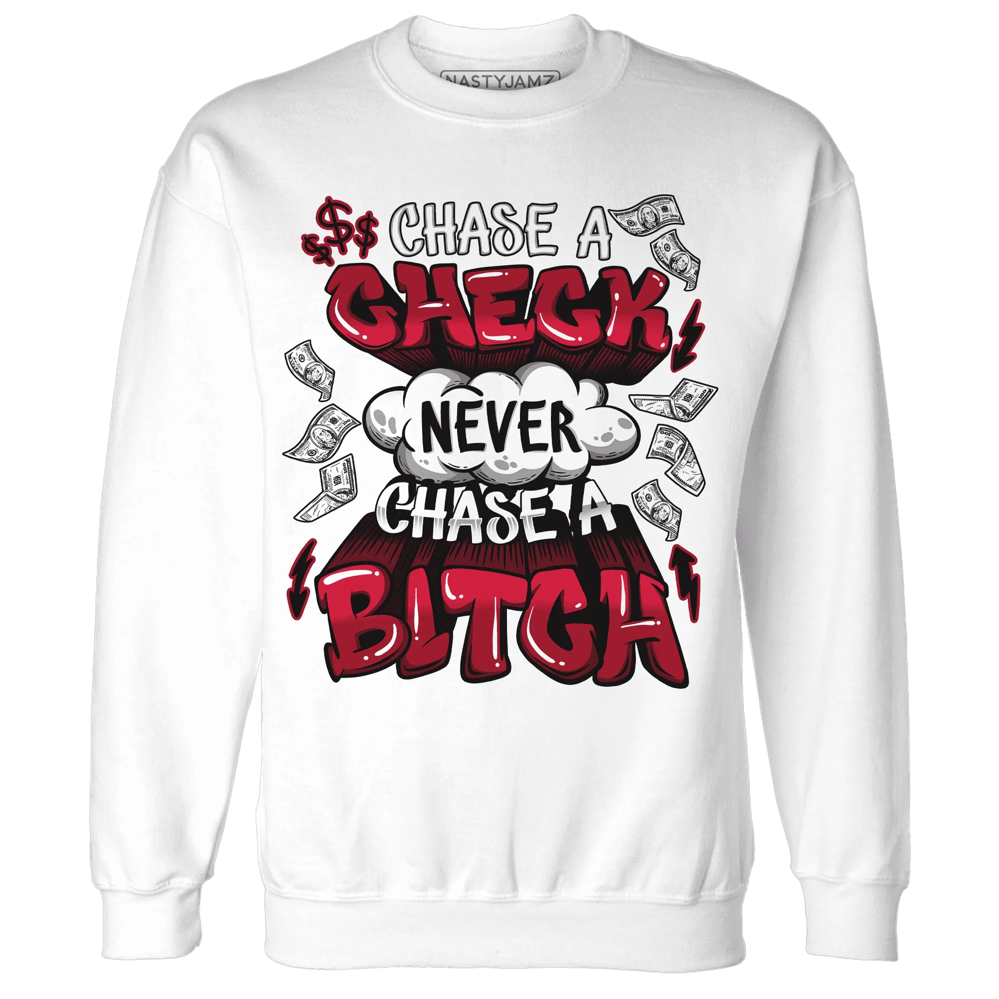Retro-Red-Taxi-12s-Sweatshirt-Match-Chase-A-Check