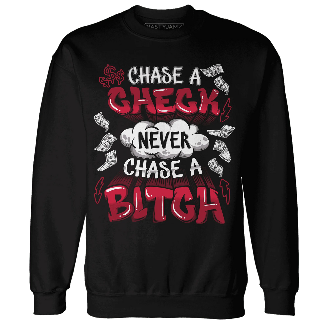 Retro-Red-Taxi-12s-Sweatshirt-Match-Chase-A-Check