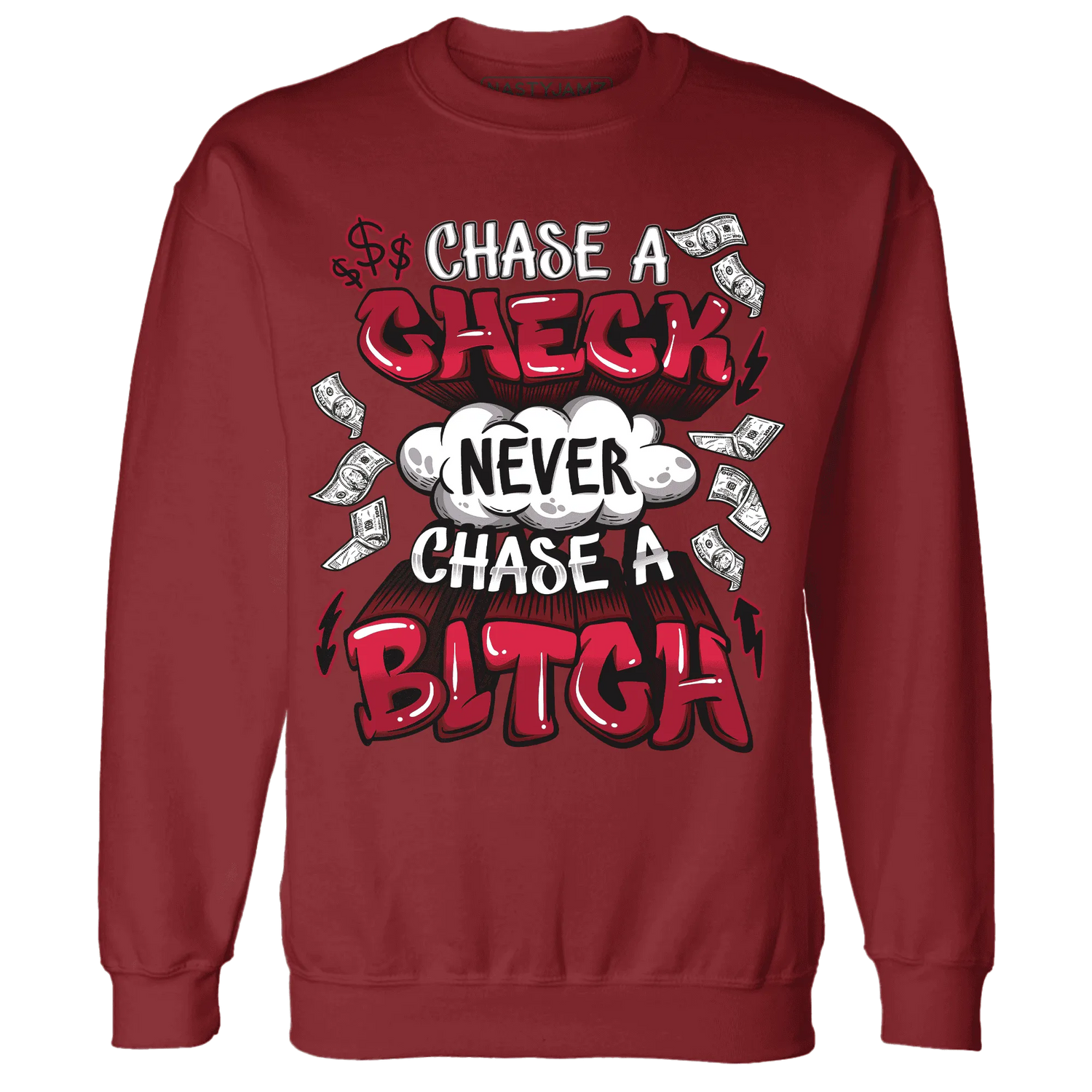 Retro-Red-Taxi-12s-Sweatshirt-Match-Chase-A-Check