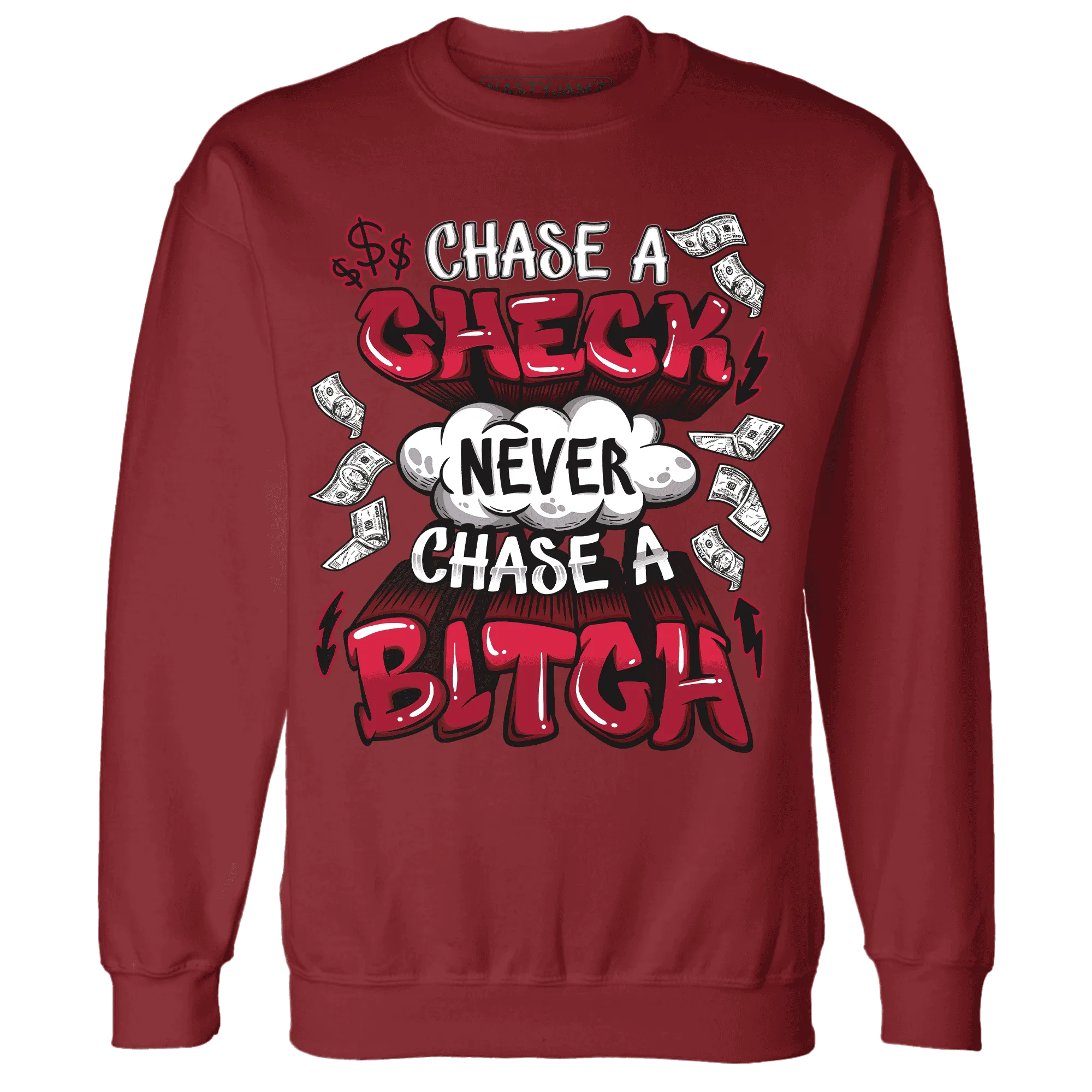 Retro-Red-Taxi-12s-Sweatshirt-Match-Chase-A-Check