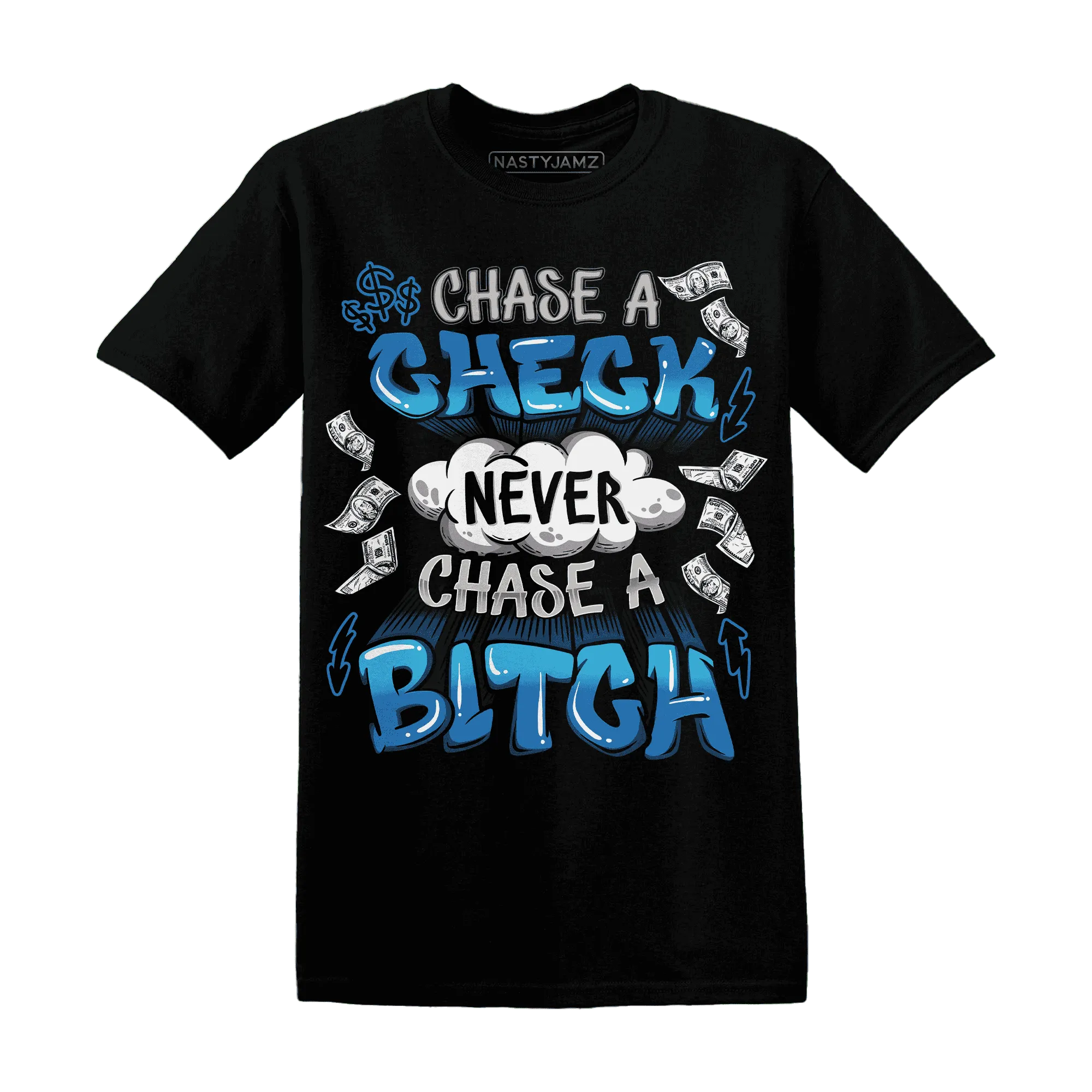 Industrial-Blue-4s-T-Shirt-Match-Chase-A-Check