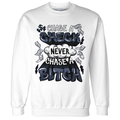 White-Navy-6s-Sweatshirt-Match-Chase-A-Check