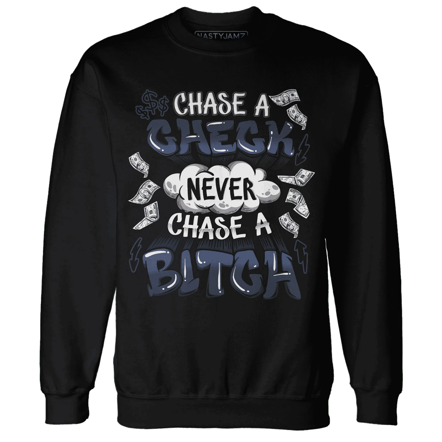 White-Navy-6s-Sweatshirt-Match-Chase-A-Check