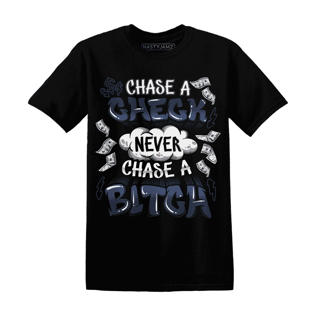 White-Navy-6s-T-Shirt-Match-Chase-A-Check