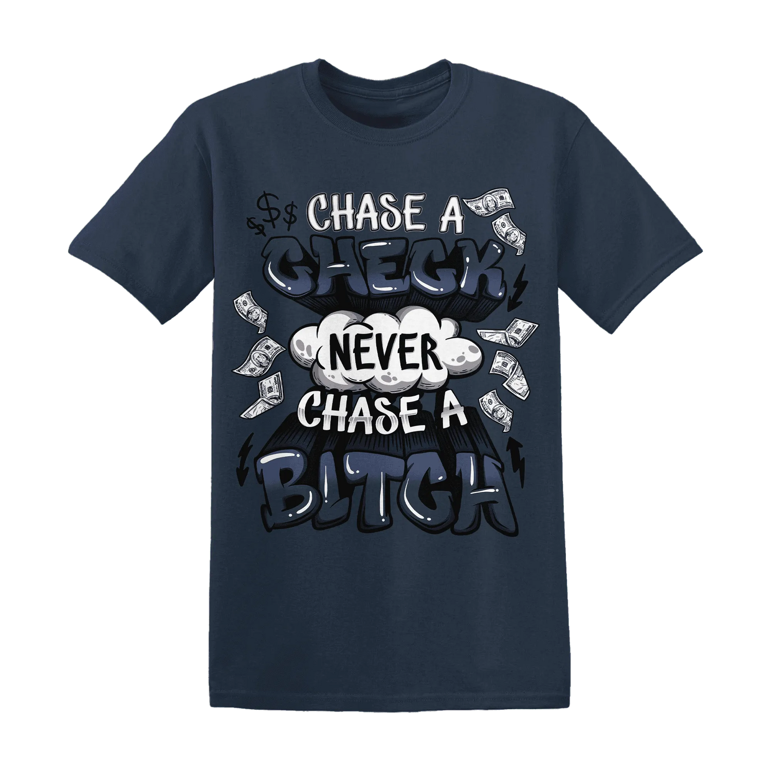 White-Navy-6s-T-Shirt-Match-Chase-A-Check