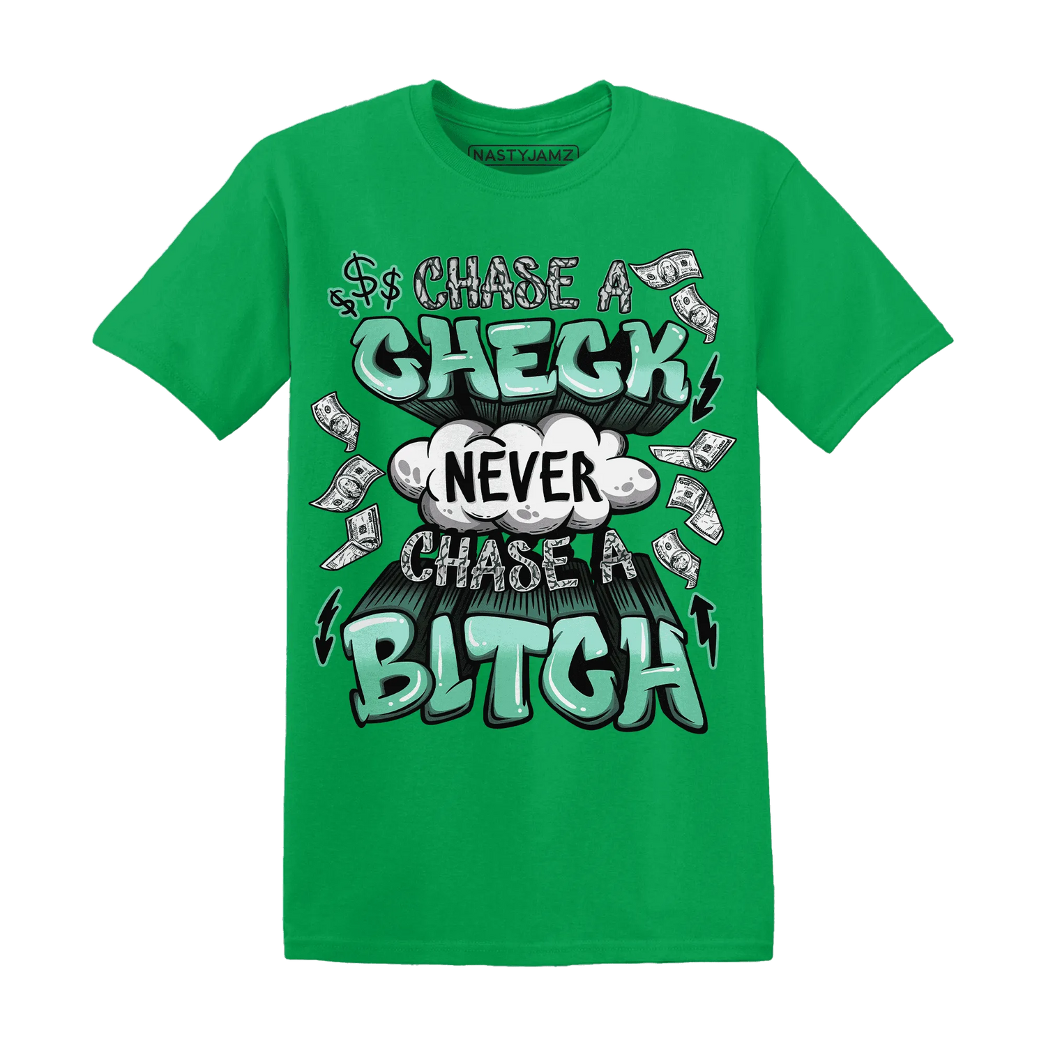 Green-Glow-3s-T-Shirt-Match-Chase-A-Check