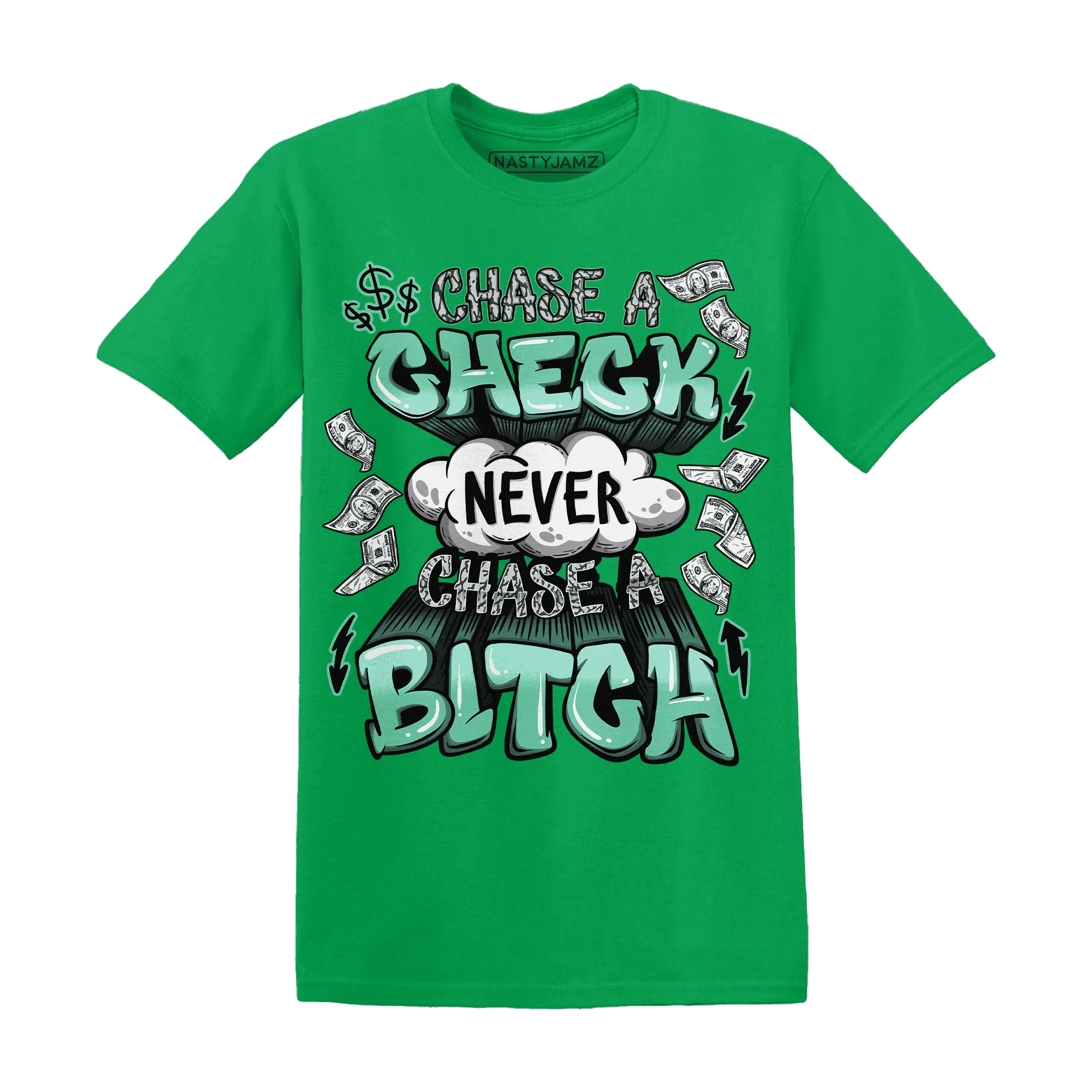 Green-Glow-3s-T-Shirt-Match-Chase-A-Check