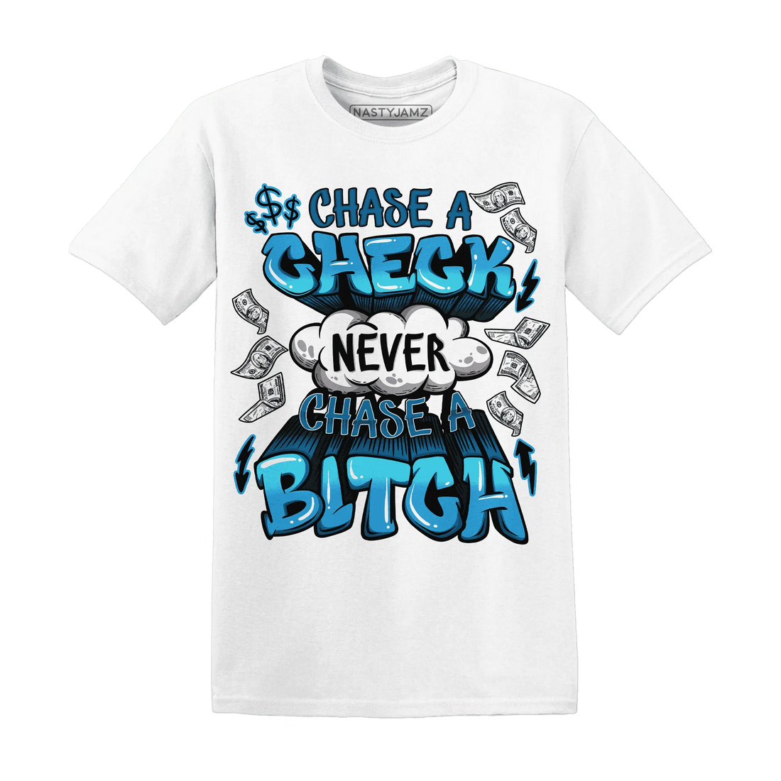 Powder-Blue-9s-T-Shirt-Match-Chase-A-Check