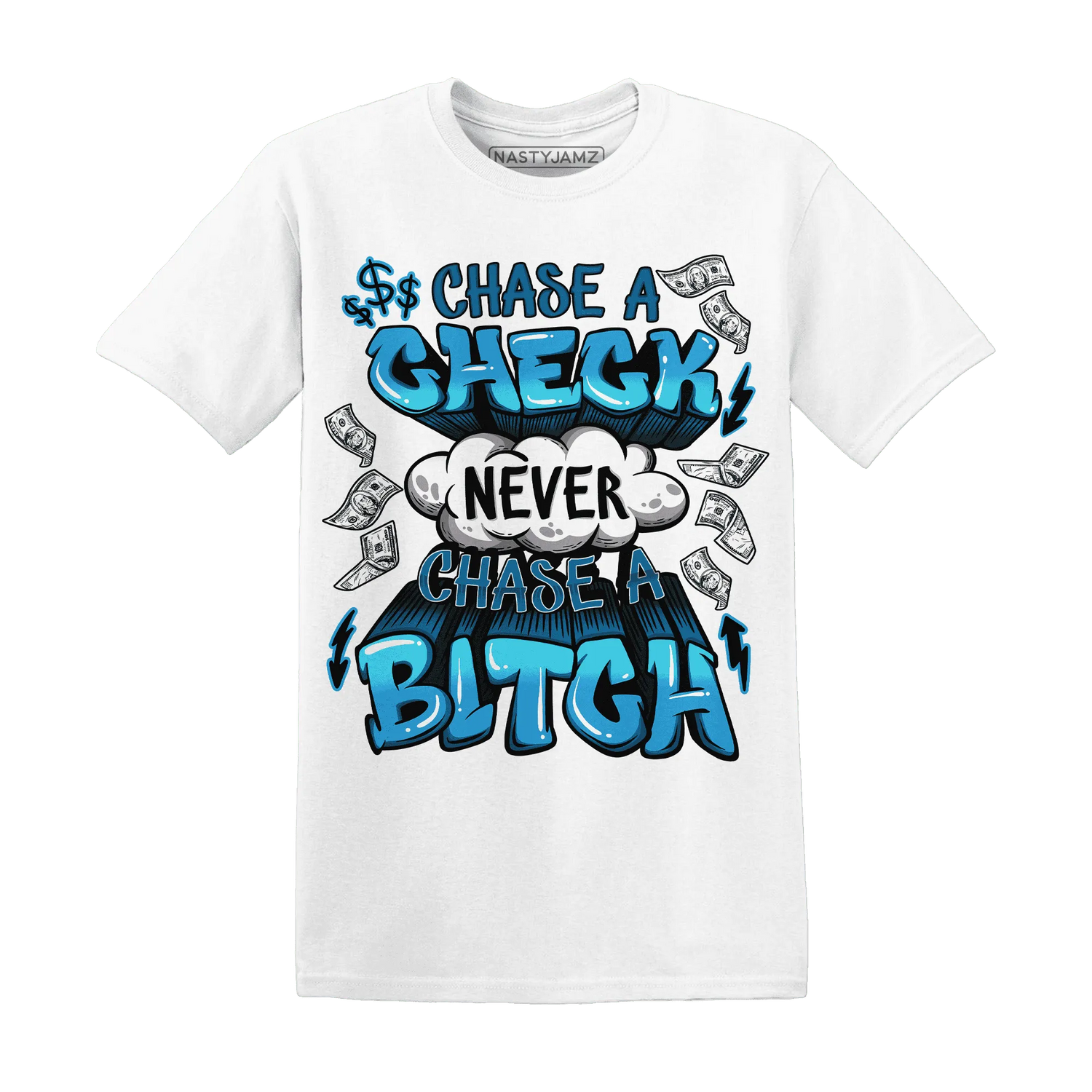 Powder-Blue-9s-T-Shirt-Match-Chase-A-Check