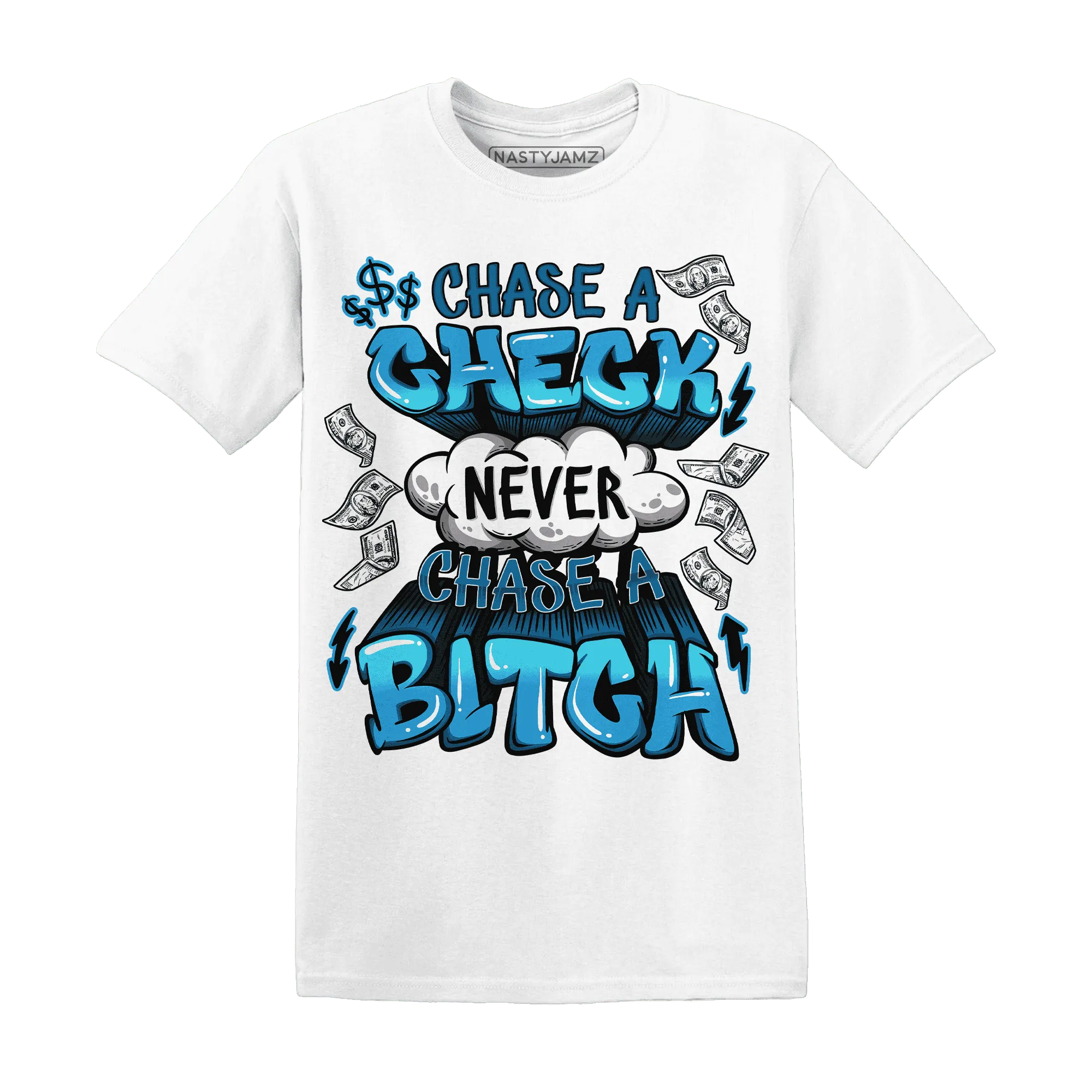 Powder-Blue-9s-T-Shirt-Match-Chase-A-Check