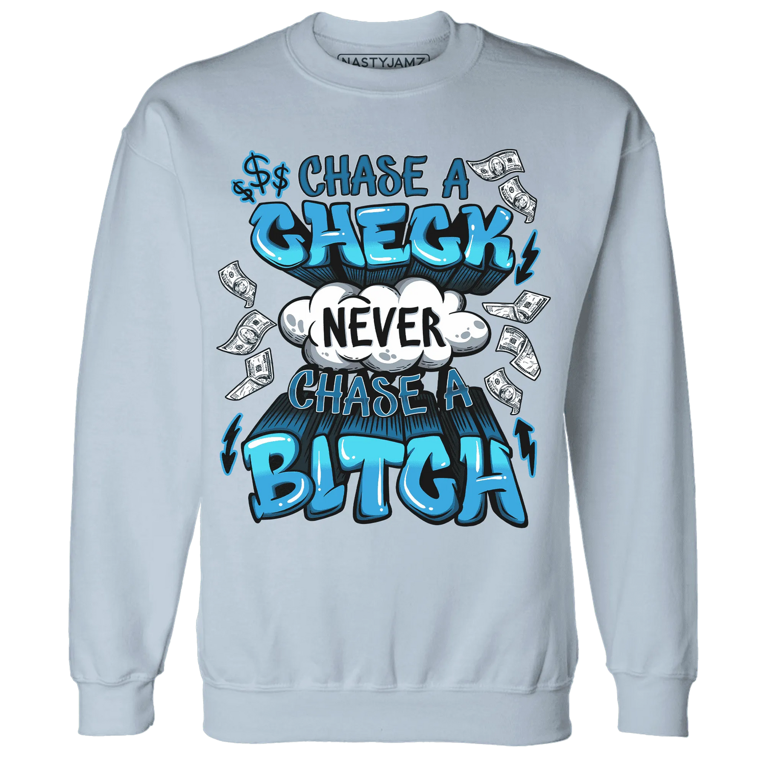 Powder-Blue-9s-Sweatshirt-Match-Chase-A-Check