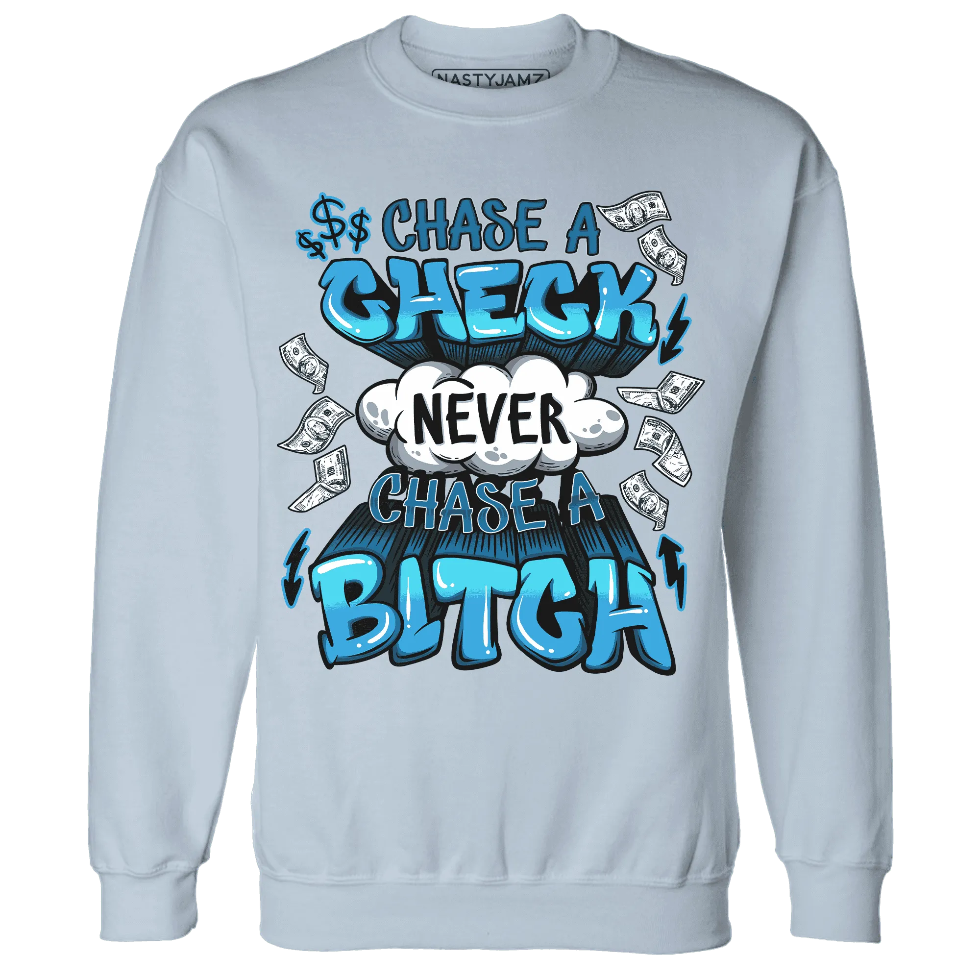 Powder-Blue-9s-Sweatshirt-Match-Chase-A-Check